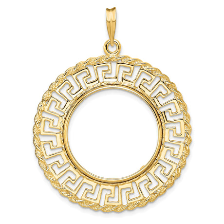 22 mm 14k Yellow Gold coin bezel pendant for US $5 Liberty Head Half Eagle