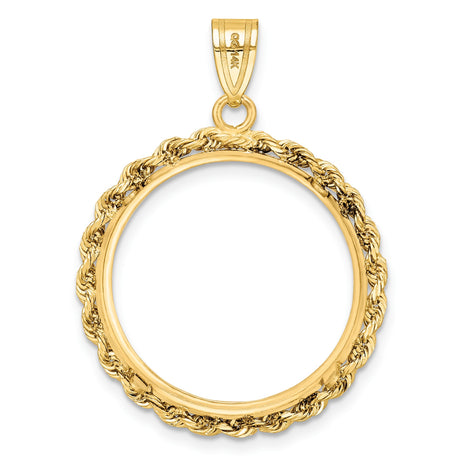 22 mm 14k Yellow Gold coin bezel pendant for US $5 Liberty Head Half Eagle — additional image