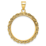 22 mm 14k Yellow Gold coin bezel pendant for US $5 Liberty Head Half Eagle