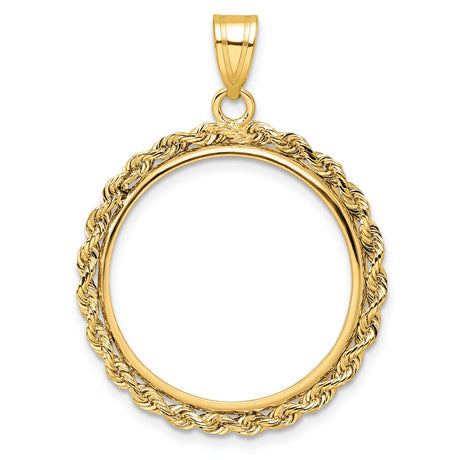 22 mm 14k Yellow Gold coin bezel pendant for US $5 Liberty Head Half Eagle