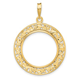22 mm 14k Yellow Gold coin bezel pendant for US $5 Liberty Head Half Eagle