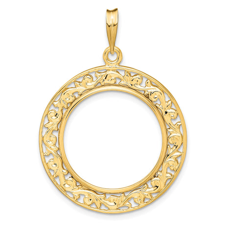 22 mm 14k Yellow Gold coin bezel pendant for US $5 Liberty Head Half Eagle