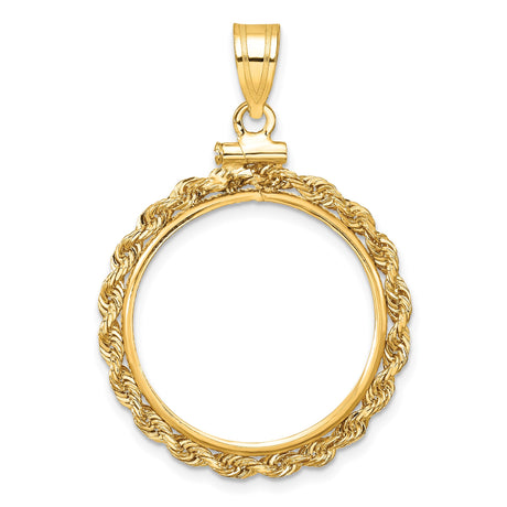 22 mm 10k Yellow Gold coin bezel pendant for US $5 Liberty Head Half Eagle