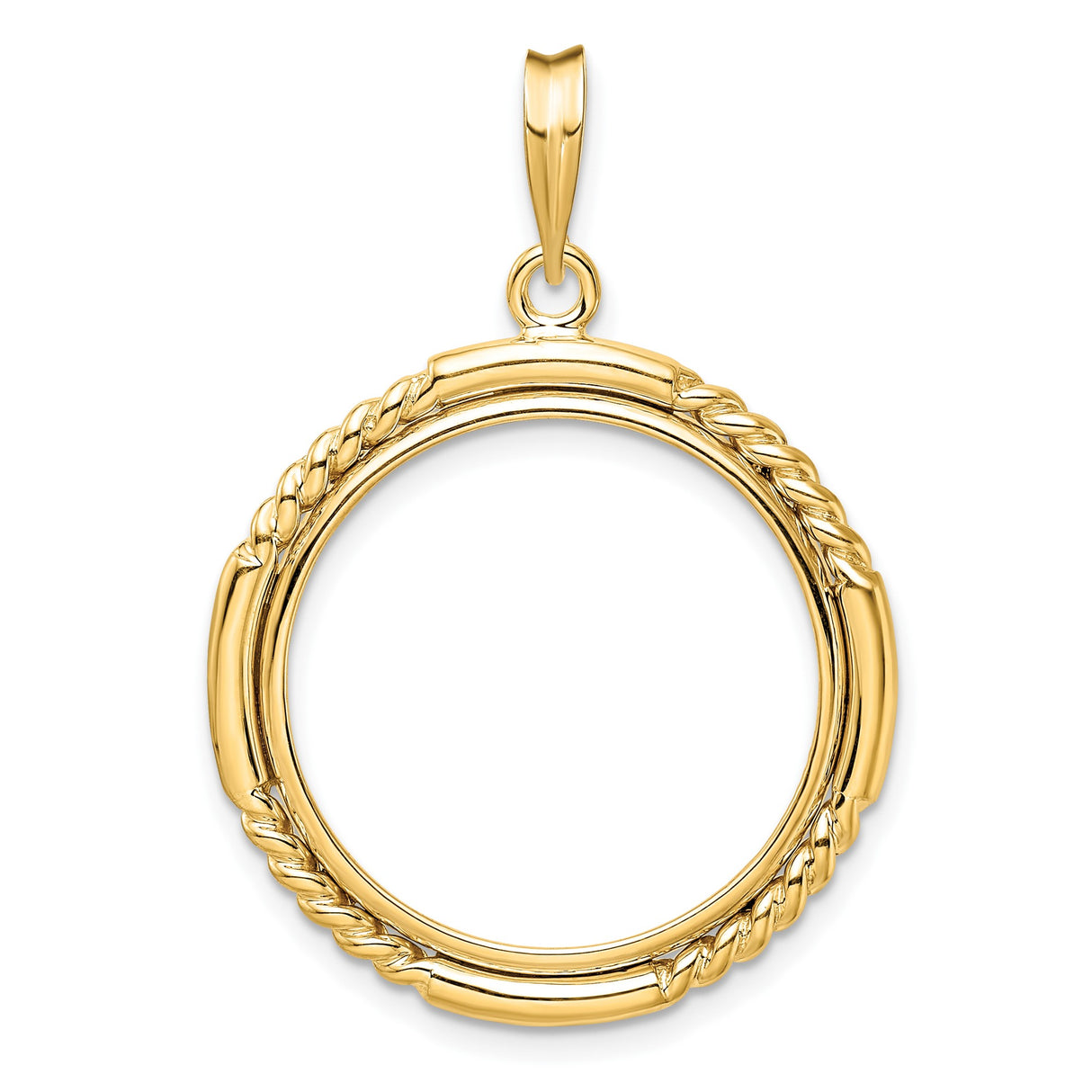 22 mm 14k Yellow Gold coin bezel pendant for US $5 Liberty Head Half Eagle
