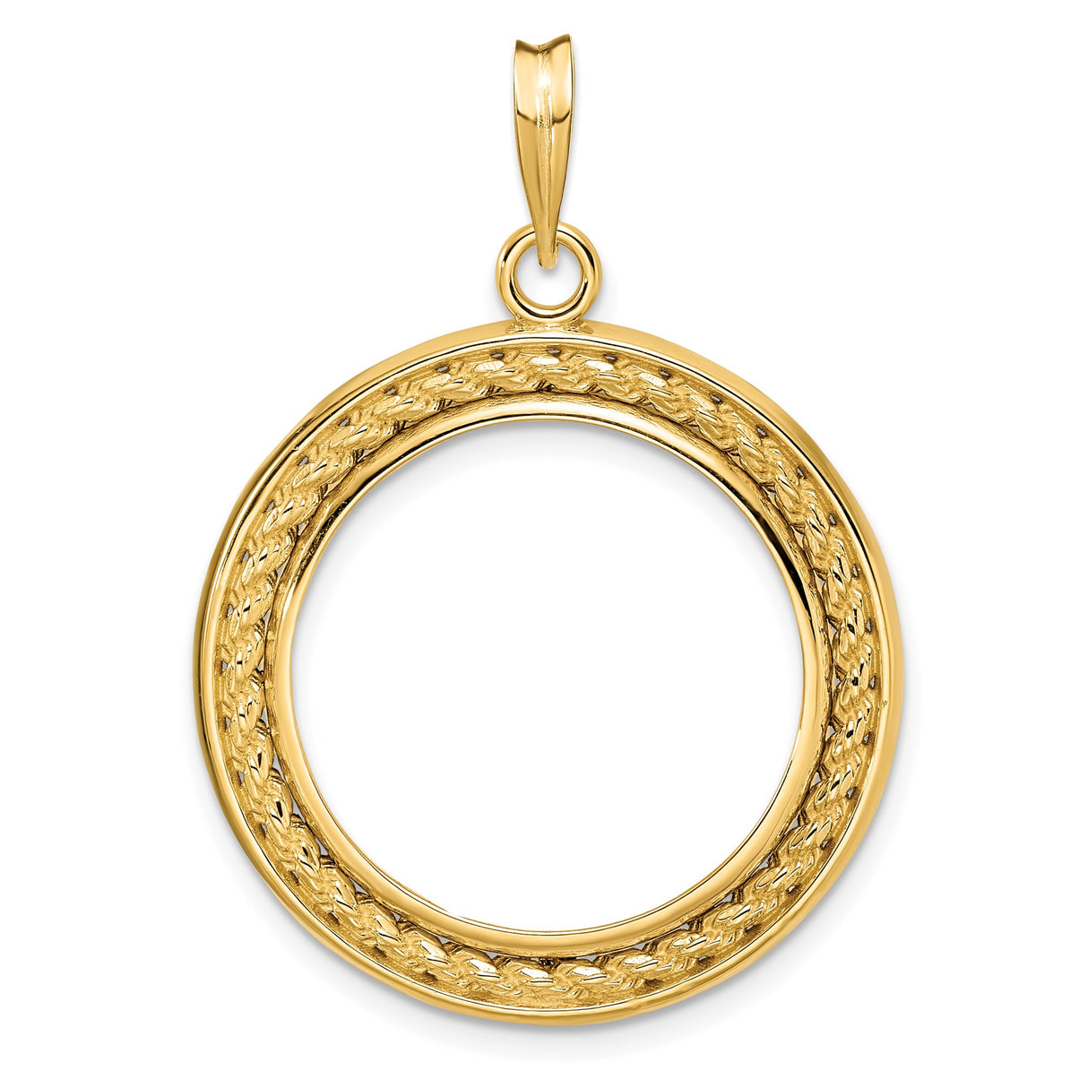 22 mm 14k Yellow Gold coin bezel pendant for US $5 Liberty Head Half Eagle