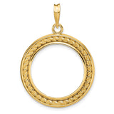 22 mm 14k Yellow Gold coin bezel pendant for US $5 Liberty Head Half Eagle