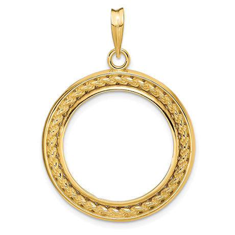 22 mm 14k Yellow Gold coin bezel pendant for US $5 Liberty Head Half Eagle