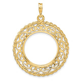 22 mm 14k Yellow Gold coin bezel pendant for US $5 Liberty Head Half Eagle — additional image