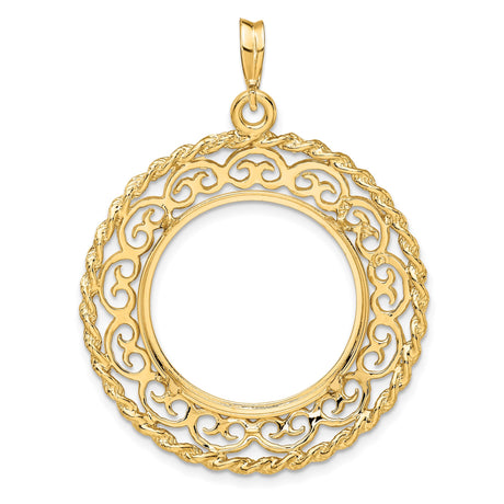 22 mm 14k Yellow Gold coin bezel pendant for US $5 Liberty Head Half Eagle — additional image