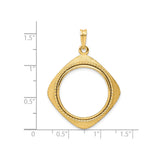 22 mm 14k Yellow Gold coin bezel pendant for US $5 Liberty Head Half Eagle — size reference (ruler)