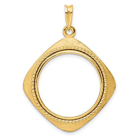 22 mm 14k Yellow Gold coin bezel pendant for US $5 Liberty Head Half Eagle