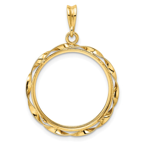 22 mm 14k Yellow Gold coin bezel pendant for US $5 Liberty Head Half Eagle — additional image