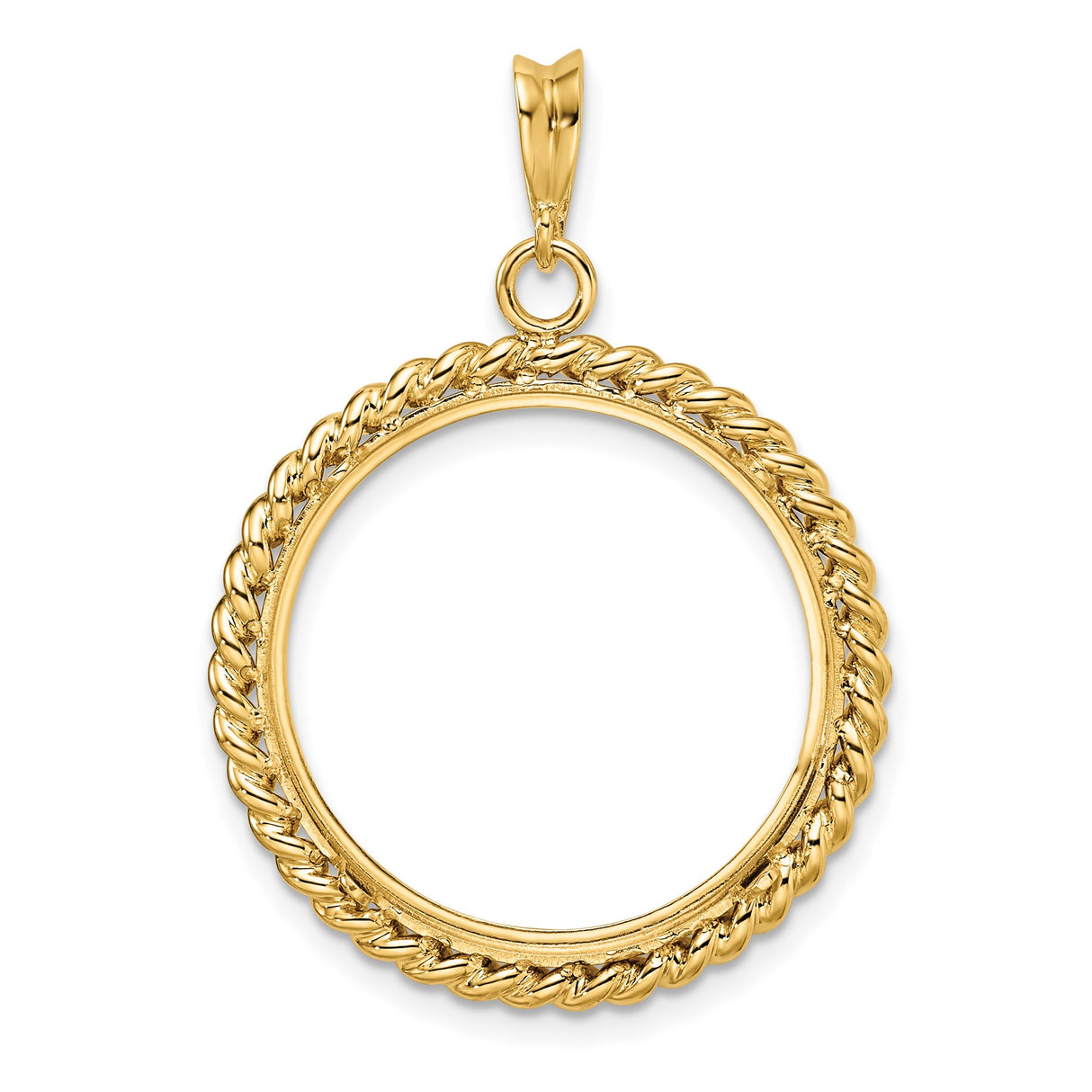 22 mm 14k Yellow Gold coin bezel pendant for US $5 Liberty Head Half Eagle — additional image