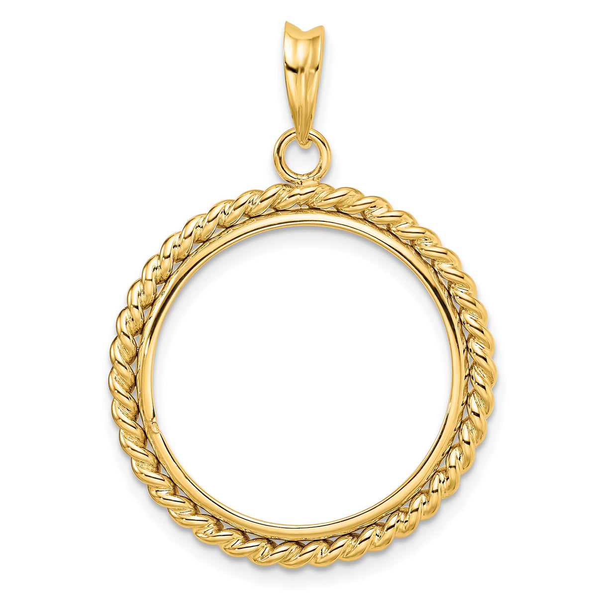 22 mm 14k Yellow Gold coin bezel pendant for US $5 Liberty Head Half Eagle