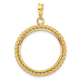 22 mm 14k Yellow Gold coin bezel pendant for US $5 Liberty Head Half Eagle