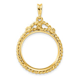 22 mm 14k Yellow Gold coin bezel pendant for US $5 Liberty Head Half Eagle — additional image