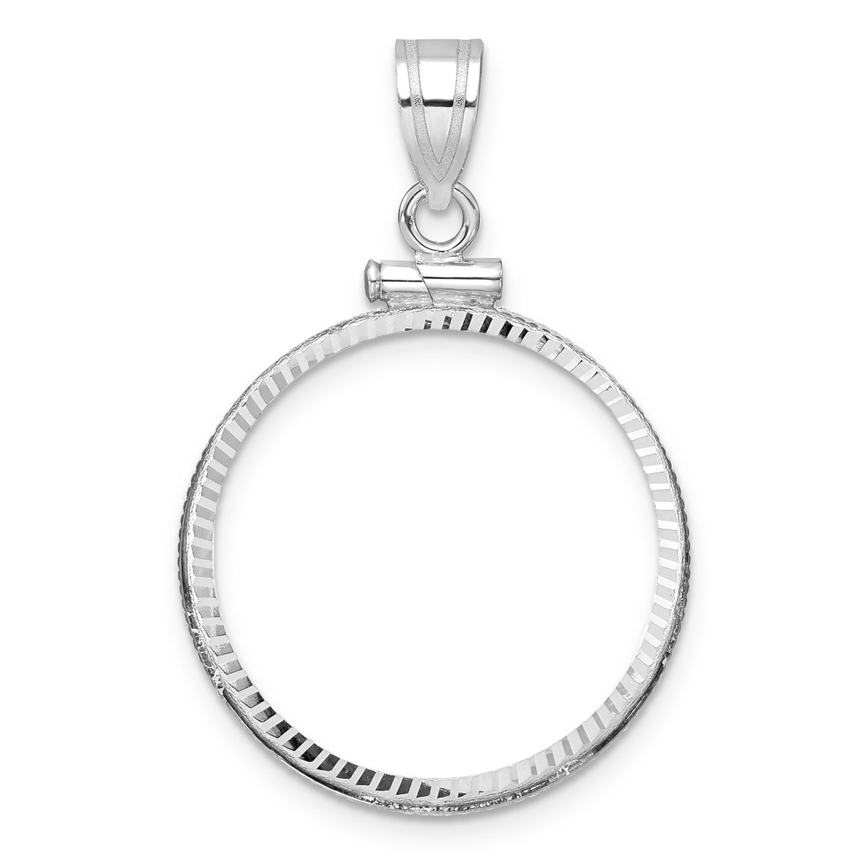 22 mm 14k White Gold coin bezel pendant for US $5 Liberty Head Half Eagle