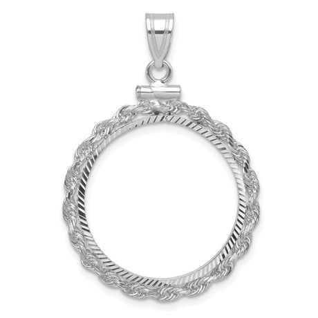 22 mm 14k White Gold coin bezel pendant for US $5 Liberty Head Half Eagle