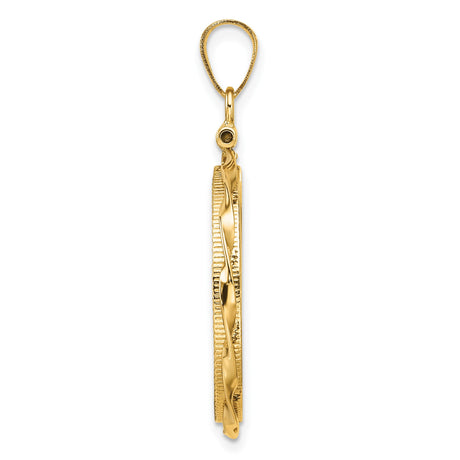 22 mm 14k Yellow Gold coin bezel pendant for US $5 Liberty Head Half Eagle — alternate view