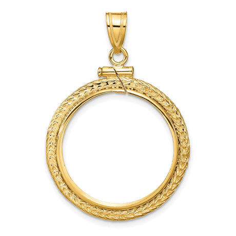 22 mm 14k Yellow Gold coin bezel pendant for US $5 Liberty Head Half Eagle