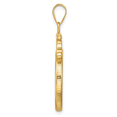 22 mm 14k Yellow Gold coin bezel pendant for US $5 Liberty Head Half Eagle — alternate view