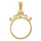 22 mm 14k Yellow Gold coin bezel pendant for US $5 Liberty Head Half Eagle — additional image