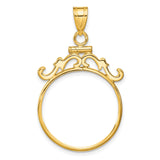22 mm 14k Yellow Gold coin bezel pendant for US $5 Liberty Head Half Eagle