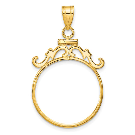 22 mm 14k Yellow Gold coin bezel pendant for US $5 Liberty Head Half Eagle
