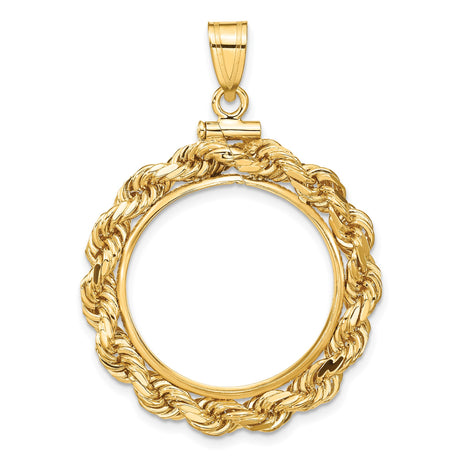 22 mm 14k Yellow Gold coin bezel pendant for US $5 Liberty Head Half Eagle