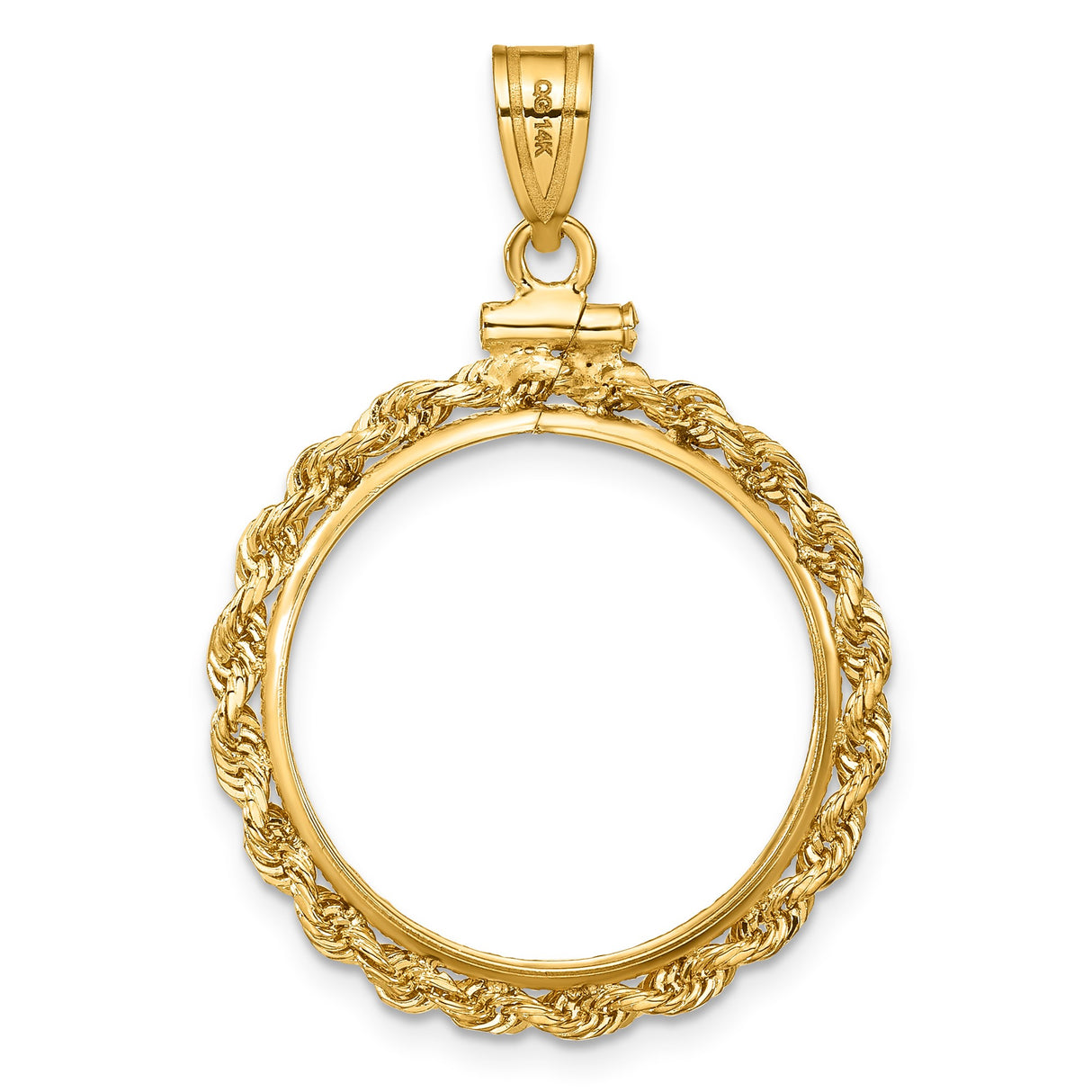22 mm 14k Yellow Gold coin bezel pendant for US $5 Liberty Head Half Eagle — additional image