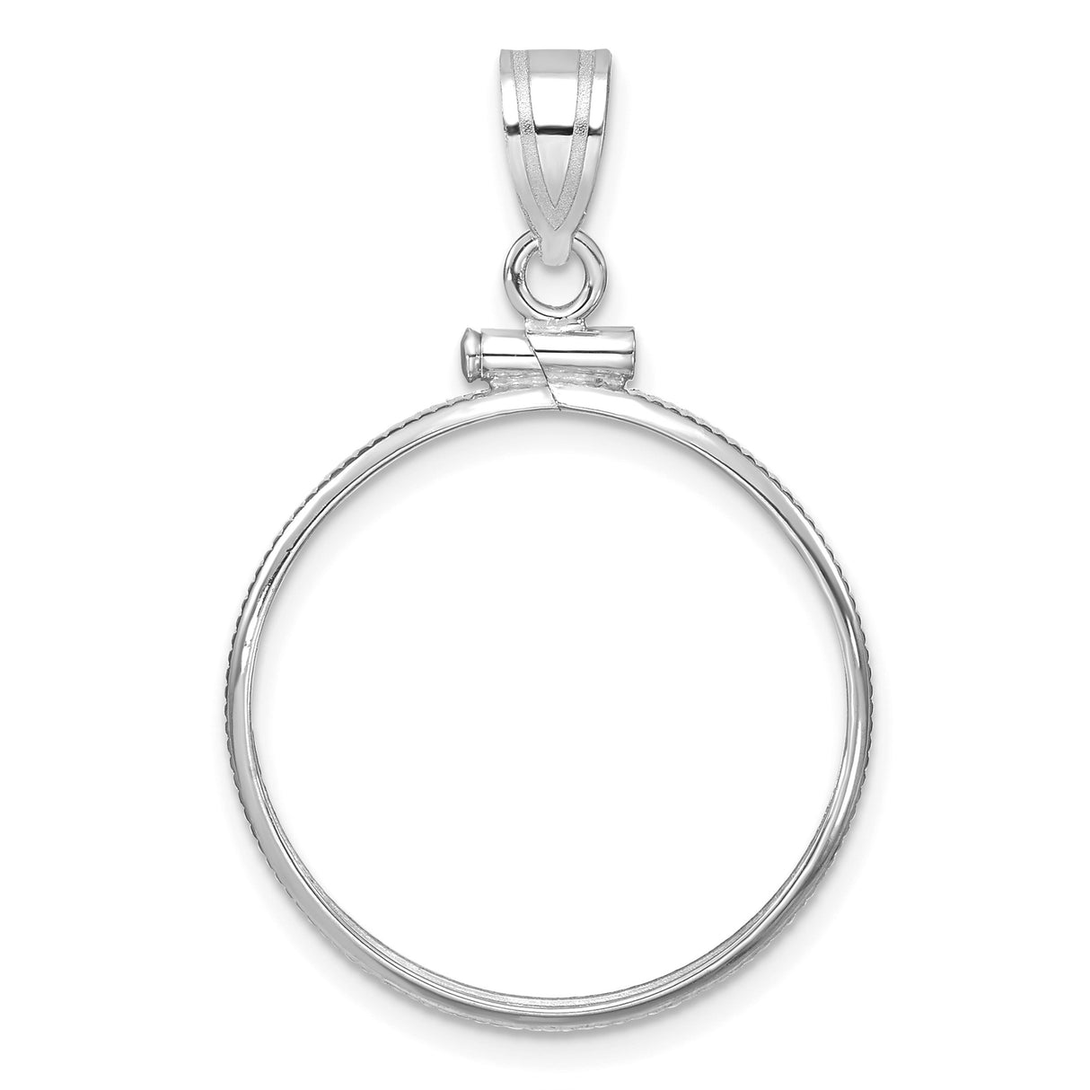 22 mm 14k White Gold coin bezel pendant for US $5 Liberty Head Half Eagle