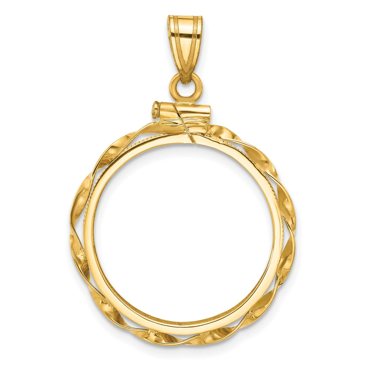 22 mm 14k Yellow Gold coin bezel pendant for US $5 Liberty Head Half Eagle