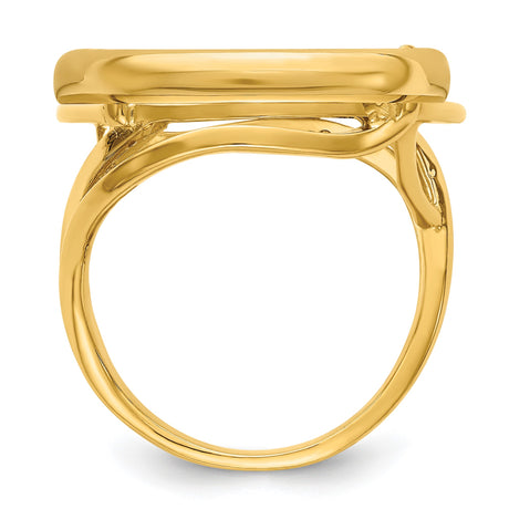 22 mm 14k Yellow Gold coin bezel ring for US $5 Liberty Head Half Eagle — alternate view