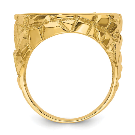 22 mm 14k Yellow Gold coin bezel ring for US $5 Liberty Head Half Eagle — alternate view