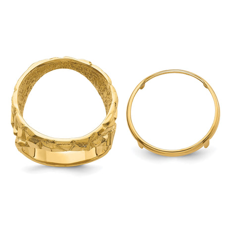 22 mm 14k Yellow Gold coin bezel ring for US $5 Liberty Head Half Eagle