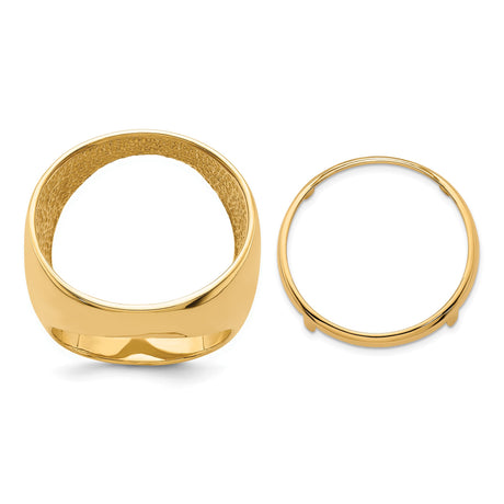 22 mm 14k Yellow Gold coin bezel ring for US $5 Liberty Head Half Eagle