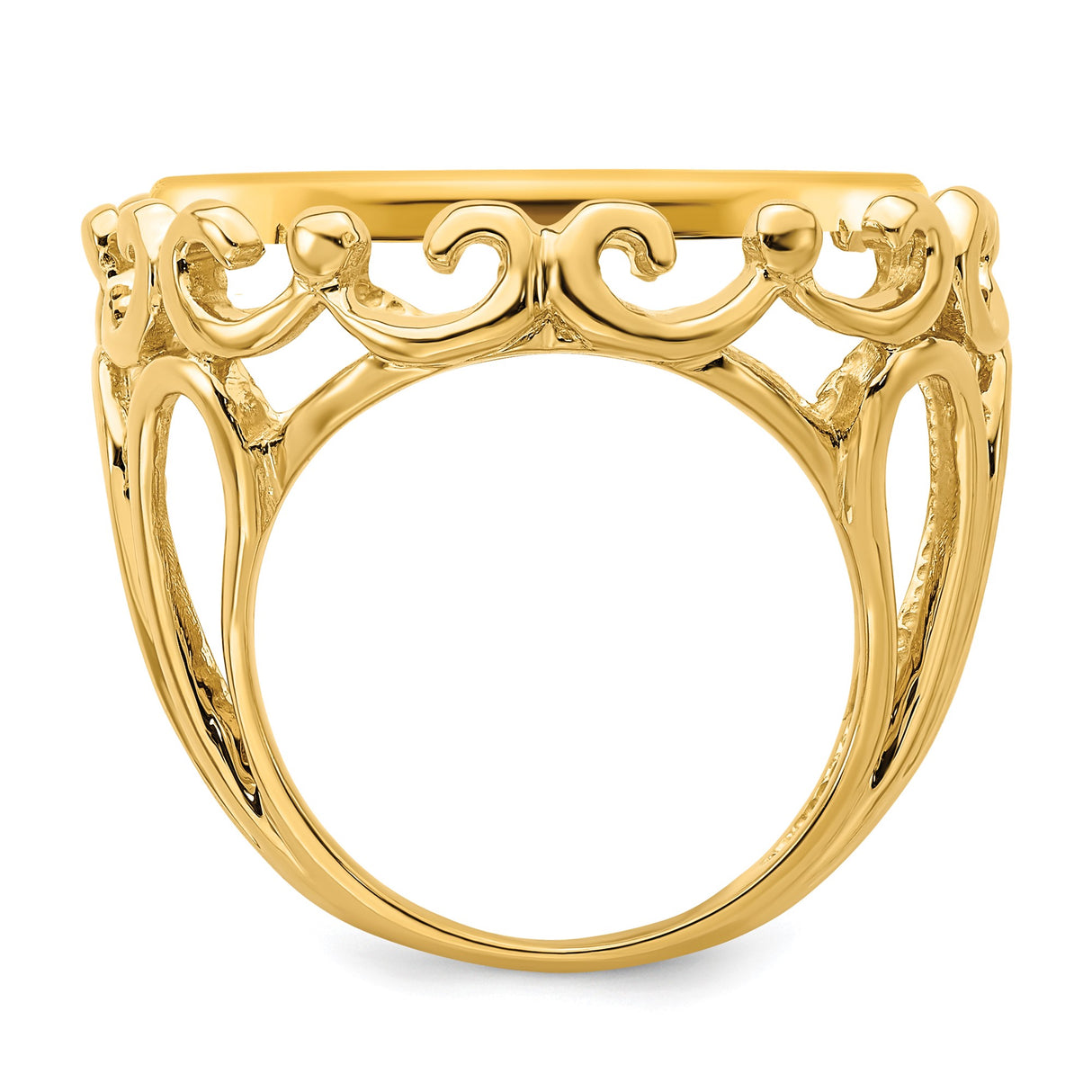 22 mm 14k Yellow Gold coin bezel ring for US $5 Liberty Head Half Eagle — alternate view