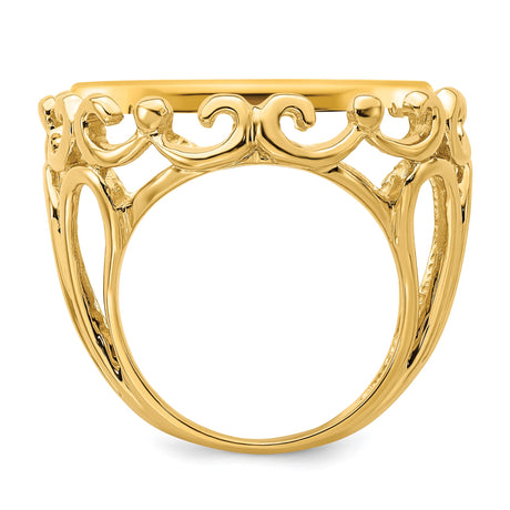 22 mm 14k Yellow Gold coin bezel ring for US $5 Liberty Head Half Eagle — alternate view