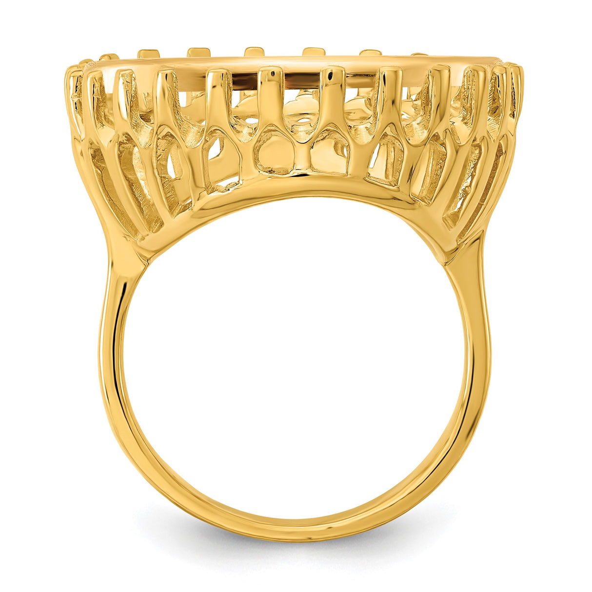 22 mm 14k Yellow Gold coin bezel ring for US $5 Liberty Head Half Eagle — alternate view