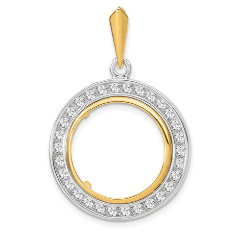 18 mm 14k Multi-Tone Gold coin bezel pendant for US $2.50 Liberty Head Quarter Eagle