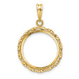 18 mm 14k Yellow Gold coin bezel pendant for US $2.50 Liberty Head Quarter Eagle