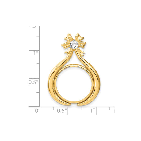 18 mm 14k Multi-Tone Gold coin bezel pendant for US $2.50 Liberty Head Quarter Eagle — size reference (ruler)