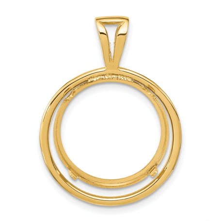 18 mm 14k Yellow Gold coin bezel pendant for US $2.50 Liberty Head Quarter Eagle — additional image