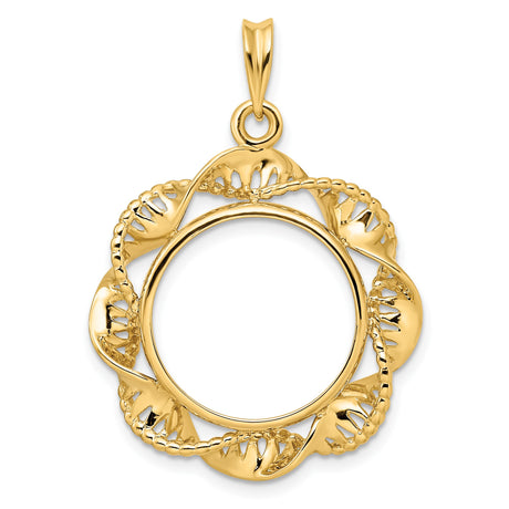 18 mm 14k Yellow Gold coin bezel pendant for US $2.50 Liberty Head Quarter Eagle