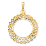 18 mm 14k Yellow Gold coin bezel pendant for US $2.50 Liberty Head Quarter Eagle — additional image
