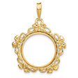 18 mm 14k Yellow Gold coin bezel pendant for US $2.50 Liberty Head Quarter Eagle