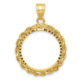 18 mm 14k Yellow Gold coin bezel pendant for US $2.50 Liberty Head Quarter Eagle