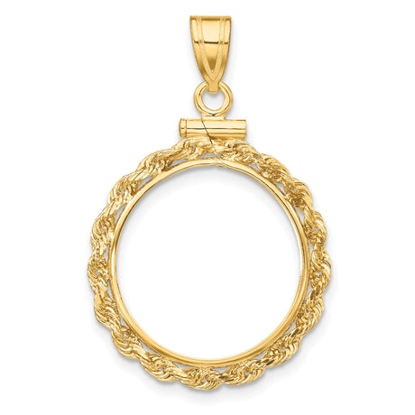 18 mm 10k Yellow Gold coin bezel pendant for US $2.50 Liberty Head Quarter Eagle