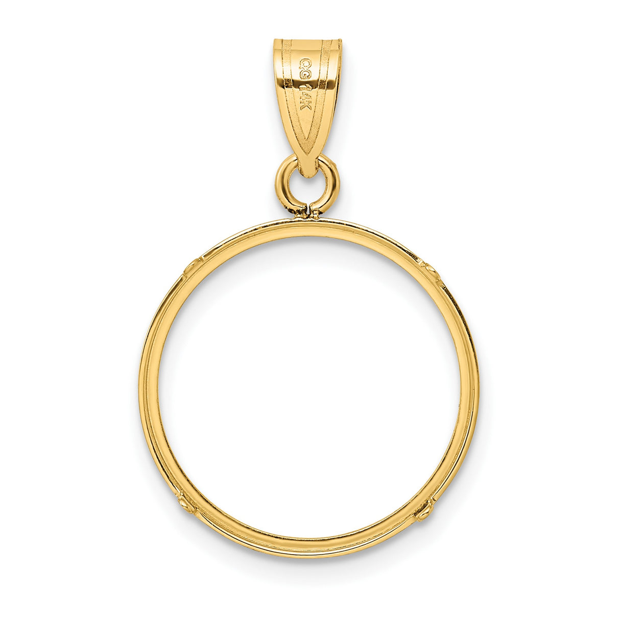 18 mm 14k Yellow Gold coin bezel pendant for US $2.50 Liberty Head Quarter Eagle — additional image