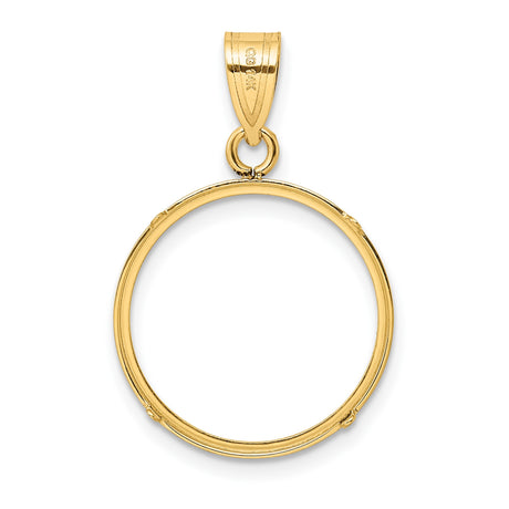 18 mm 14k Yellow Gold coin bezel pendant for US $2.50 Liberty Head Quarter Eagle — additional image